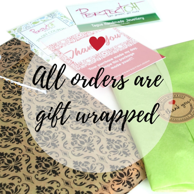 May include: An image showing gift-wrapped parcels with patterned paper and tissue. Cards with messages like "Thank You" and "20% Off Coupon" are visible. The text "All orders are gift wrapped" is also displayed.