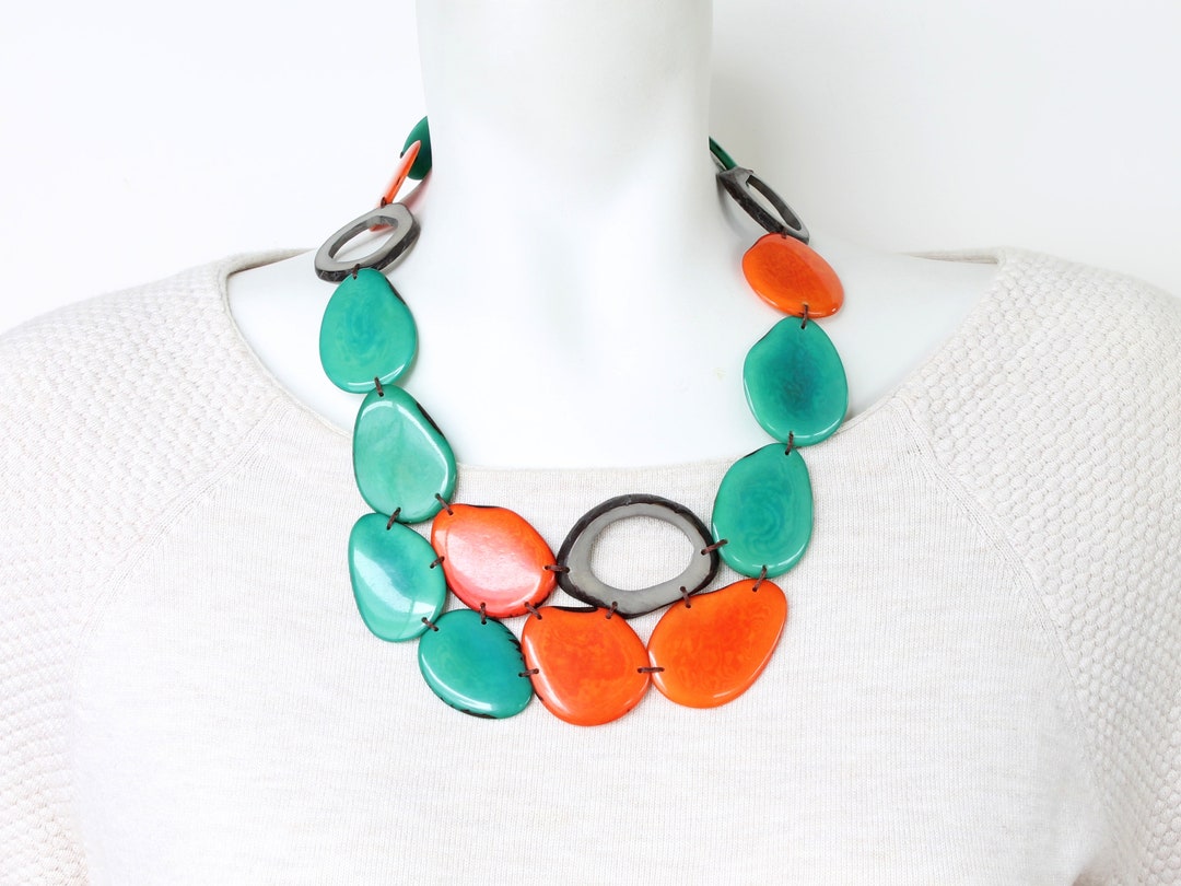 Mothers Day Gift Mom Gift Tagua Nut Jewelry Statement Bib - Etsy