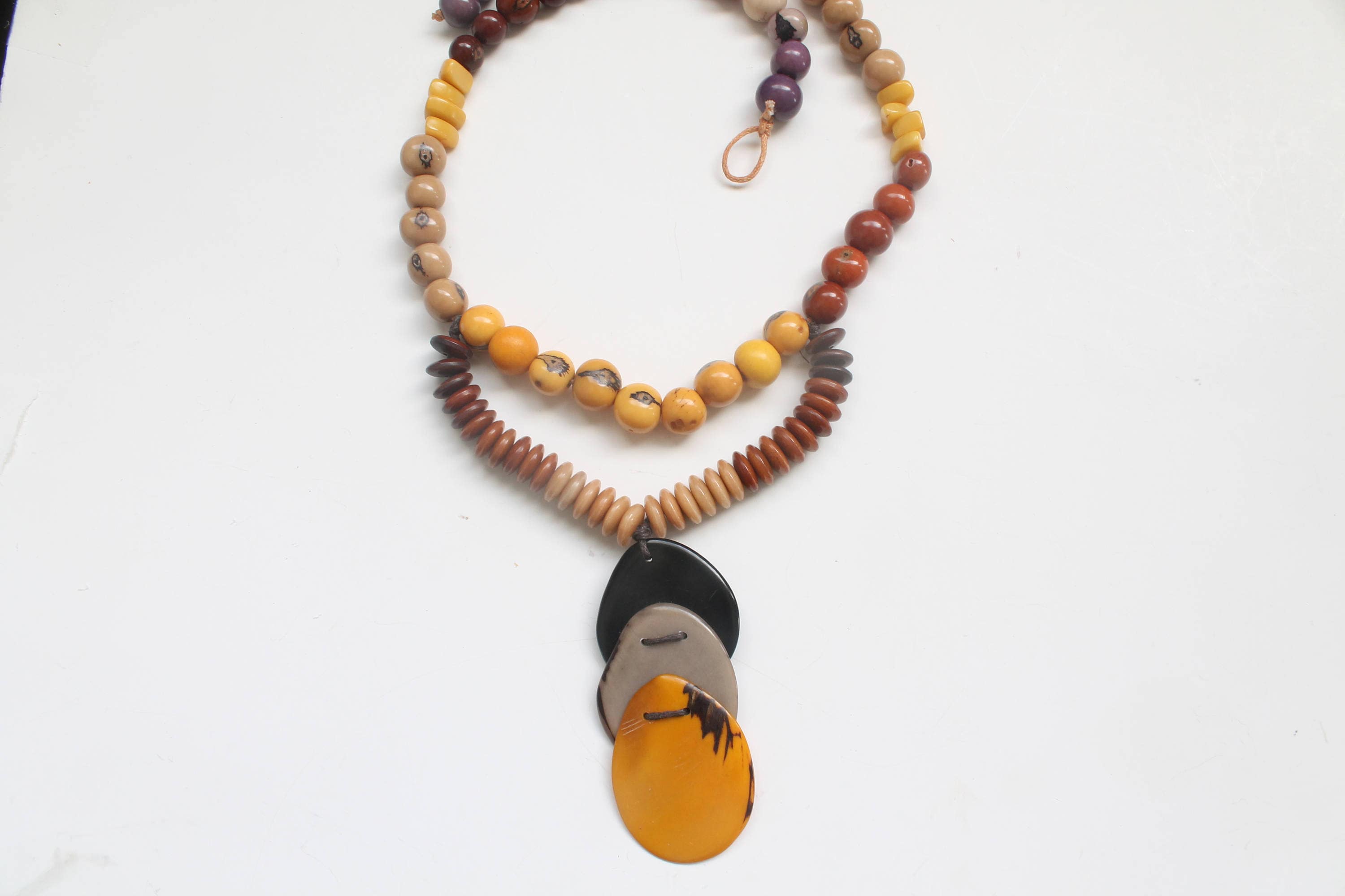 Tagua Camellia Flowers Necklace main image 1