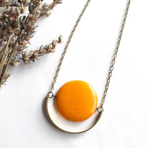 Yellow Necklace, Christmas Gift for mom wife, Gift for her, Tagua Nut Jewelry, Stocking Stuffers for women, Delicate minimal necklace