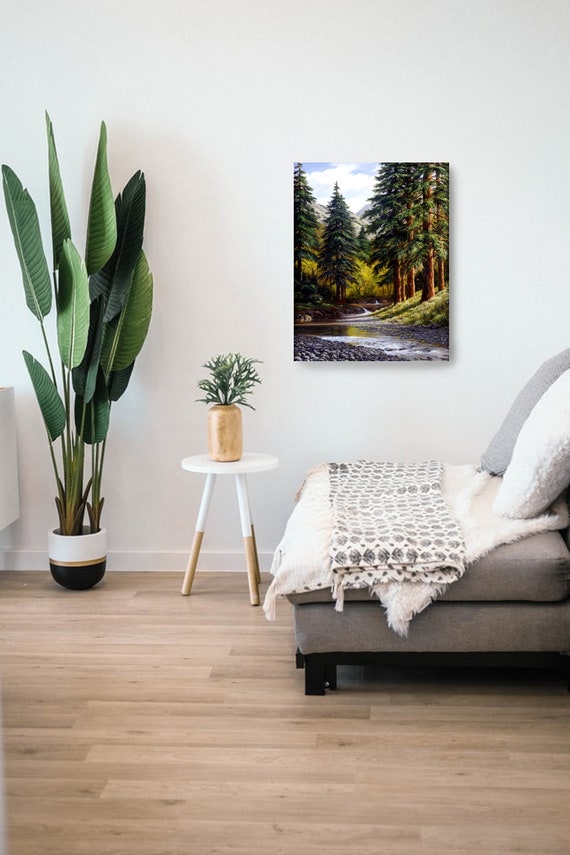 Redwood Painting, California Landscape Print, Wine Country Scenery