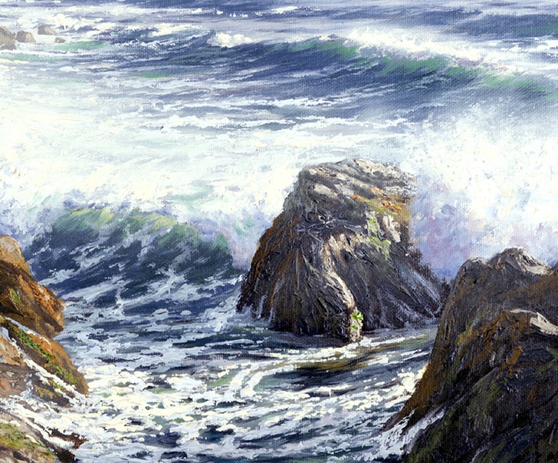 Ocean Print on Canvas Mendocino Coast Seascape Art Ocean Etsy UK