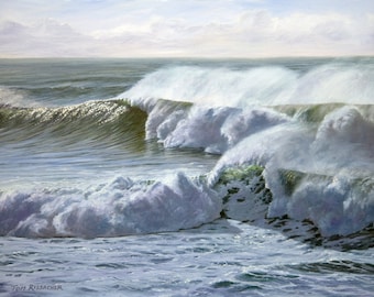 Wave Paintings, Seascape Art, Ocean Prints, Realism, California Coast