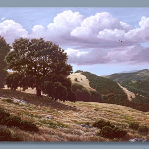 Landscape Painting, California Scenery, Oak Tree, Wine Country Print