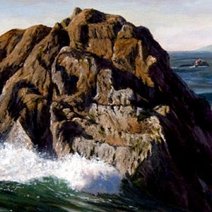 Tryck på duk, Kaliforniens kustmålning, Sandpipor på stranden, Sonoma County bild 4