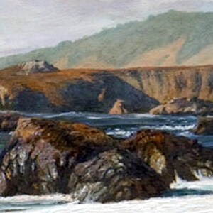 Tryck på duk, Kaliforniens kustmålning, Sandpipor på stranden, Sonoma County bild 5