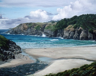 Sonoma Coast Painting, California Seascape, Wave Print, Beach Scene