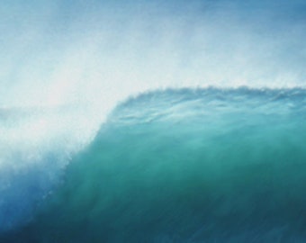 Airbrush Wave Print, Ocean Painting, Hawaii Beach Scene