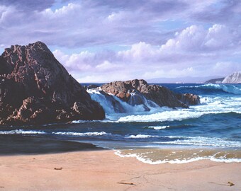 California Seascape, Giclee Print, Tomales Point Painting, Marin Coast, Beach Scene, Point Reyes Seashore