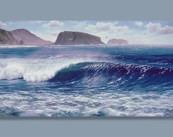 Wave Painting, Russian Rivermouth, Surf Art Print, Sonoma Coast, Goat Rock Beach