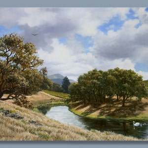 Sonoma County Landscape Print, Vineyard Paintings, California Scenery, Wine Country Art