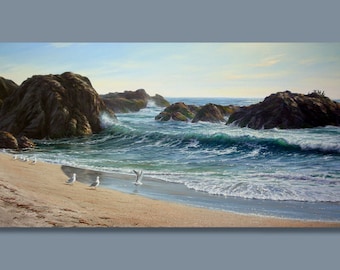 Bodega Head Beach Canvas Art Print, Sonoma Coast Seascape