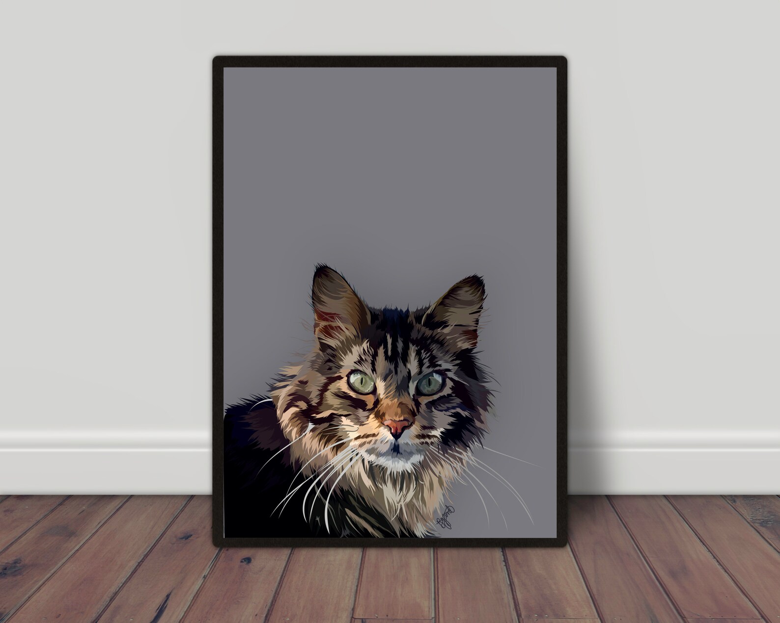 Cat Print Modern Wall Art Cat Illustration Cat Art Print Etsy