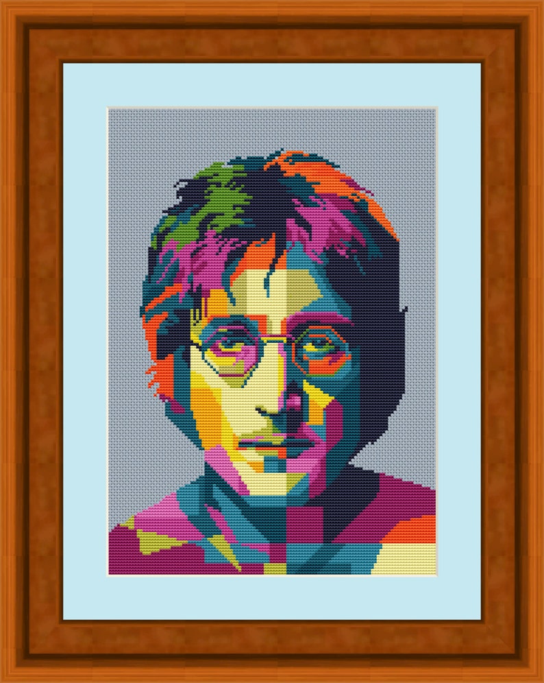 Lennon The Beatles Cross stitch pattern PDF Instant | Etsy