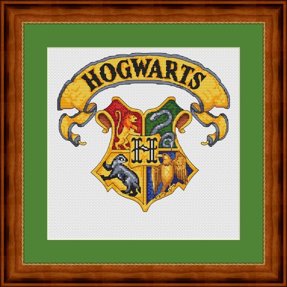 Hogwarts crest Cross stitch pattern PDF Instant download | Etsy