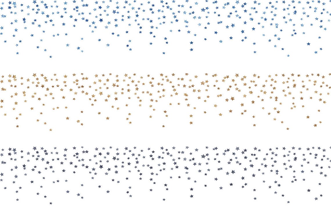 Star Confetti Borders 12 Bright Colourful Digital Borders for Etsy