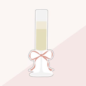 Tall Champagne Glass with Bow Cookie Cutter STL File - Instant Download | Digital File ONLY - New Years Eve | Coquette | Cocktail