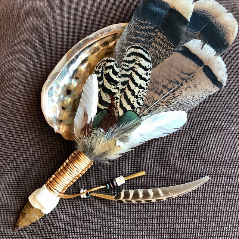 Lioness Spirit Smudge Fan Shaman Feather Wands Spirit Etsy