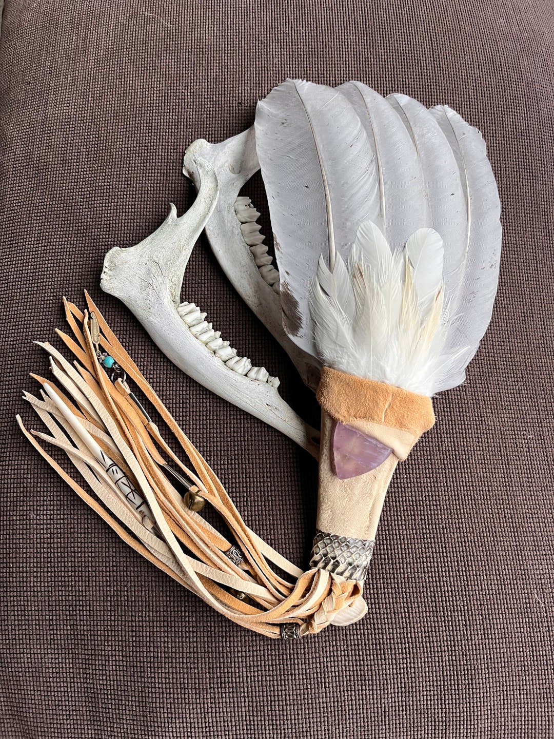 Feather Fan, Smudging, Smudge, White, Wing Fan, Ceremonial, Shamanic Tool, Norse, Medicine Woman