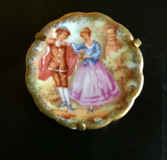 Vintage Fragonard brooch & earring set Limoges - image 5