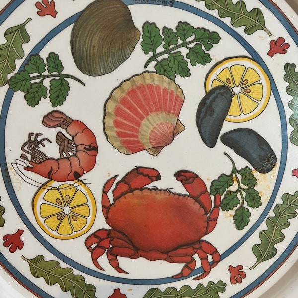 VTG Melamaster Great Britain Serving Tray crab, shrimp, clams