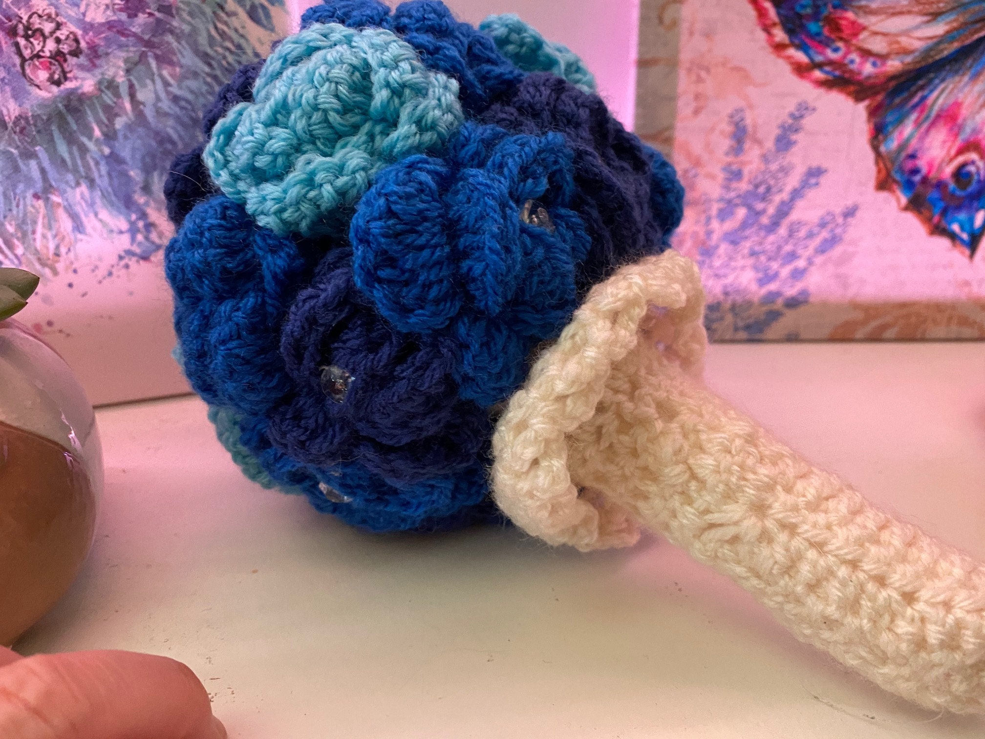 Small crochet bouquet Blue colour flowers | Etsy