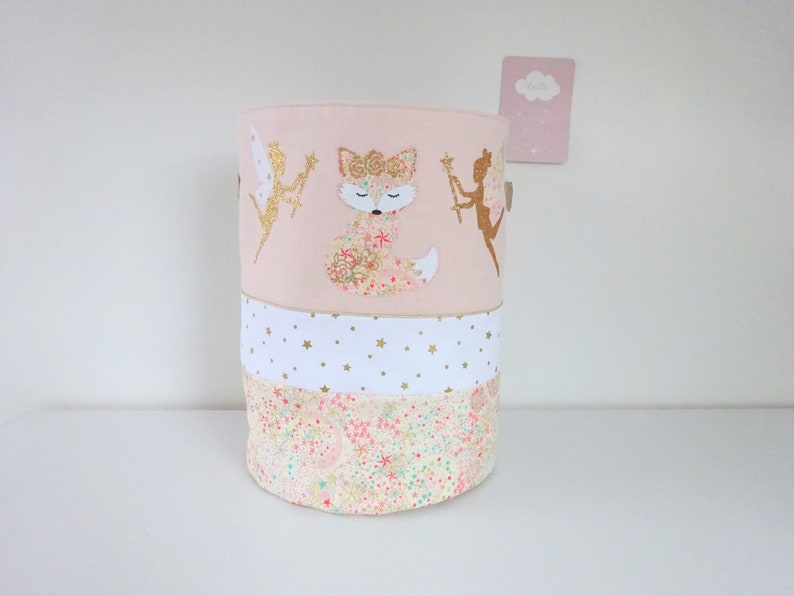 Liberty pink and gold customizable fairy fox toy basket liberty adelajda sun