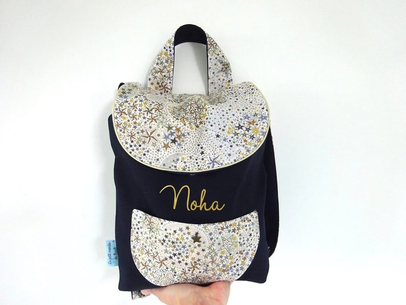 customizable mother/'s backpack Liberty adelajda khaki and gabardine marine first name