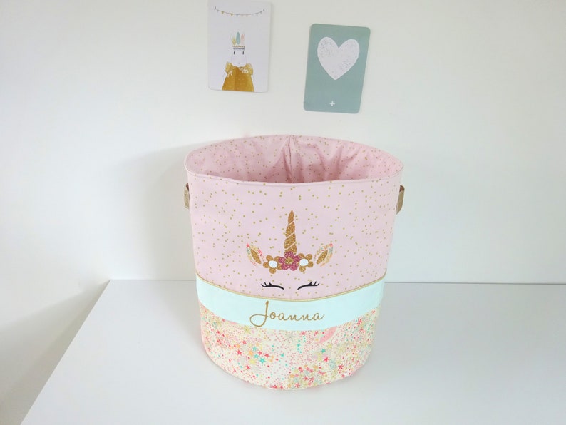 Panier à jouets licorne sac à jouets personnalisable Liberty - Créatrice : Lepetitmondedemaoli