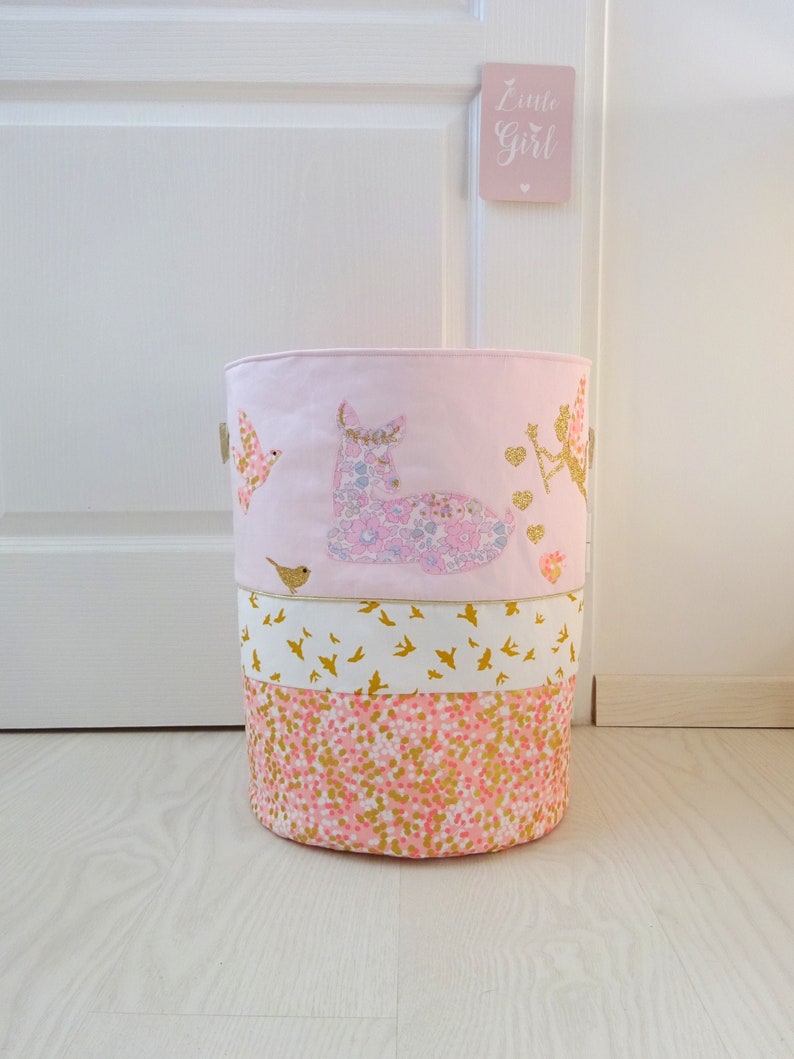 Liberty pink and gold customizable fairy fox toy basket liberty adelajda sun