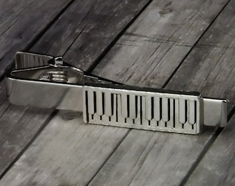 Piano Tie Clip - Piano Tie Bar - Handmade Mens - Tie Clip - Mens Accessory - Christmas - Gift for Him - Music Jewelry - Gift for Dad - Piano