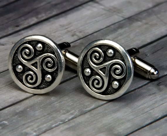 Celtic Cufflinks 925 Sterling Silver Round Men's Unique Elegant Man Cuff Link Celtic Cufflinks 925 Sterling Silver Round Men's Unique Elegant Man Cuff Link