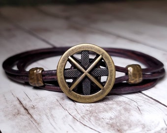 Leather Bracelet - Compass Bracelet - Leather Wrap Bracelet - Compass Leather Bracelet - Wanderlust Jewelry - Wanderlust - Compass - Travel