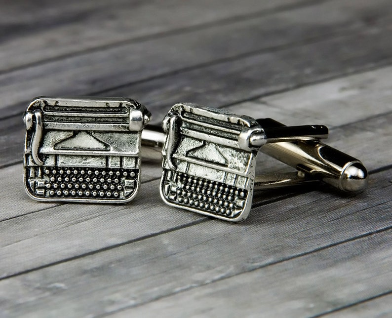 Typewriter Cufflinks Typewriter Cuff Links Wedding Mens Accessories Mens Gift Gifts for Writers Gifts for Him Typewriter image 1