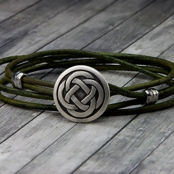 Celtic Knot Leather Bracelet  Leather Wrap Bracelet  Leather Bracelet  Mens Leather Bracelet  Womens Leather Bracelet  Celtic Knot Bracelet