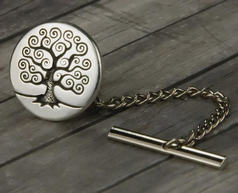 Tree of Life Tie Tack - Tree of Life Tie Pin - Mens Accessories - Mens Gift - Wedding - Gifts for Him - Mens Jewelry - Gifts for Dad - Tree image 2