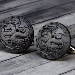 Double Dragon Cufflinks - Double Dragon Cuff Links - Mens Accessory - Mens Gift - Groomsmen Gifts - Fantasy - Fathers Day - Gift for him