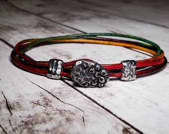 Barnacle Bracelet - Womens Leather Bracelet - Mens Leather Bracelet - Sea - Ocean - Coral - Barnacle - Jewelry - Leather Wrap Bracelet