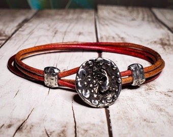 Koi Fish Bracelet - Womens Leather Bracelet - Mens Leather Bracelet - Koi Fish Pond - Leather Wrap Bracelet - Koi Fish Jewelry - Fish