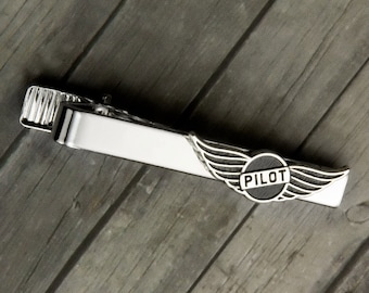 Pilot Wings Tie Clip – Pilot Wings Tie Bar - Mens Accessories - Christmas - Gifts for Him - Pilot - Pilot Gift - Airforce - Airplane - Men