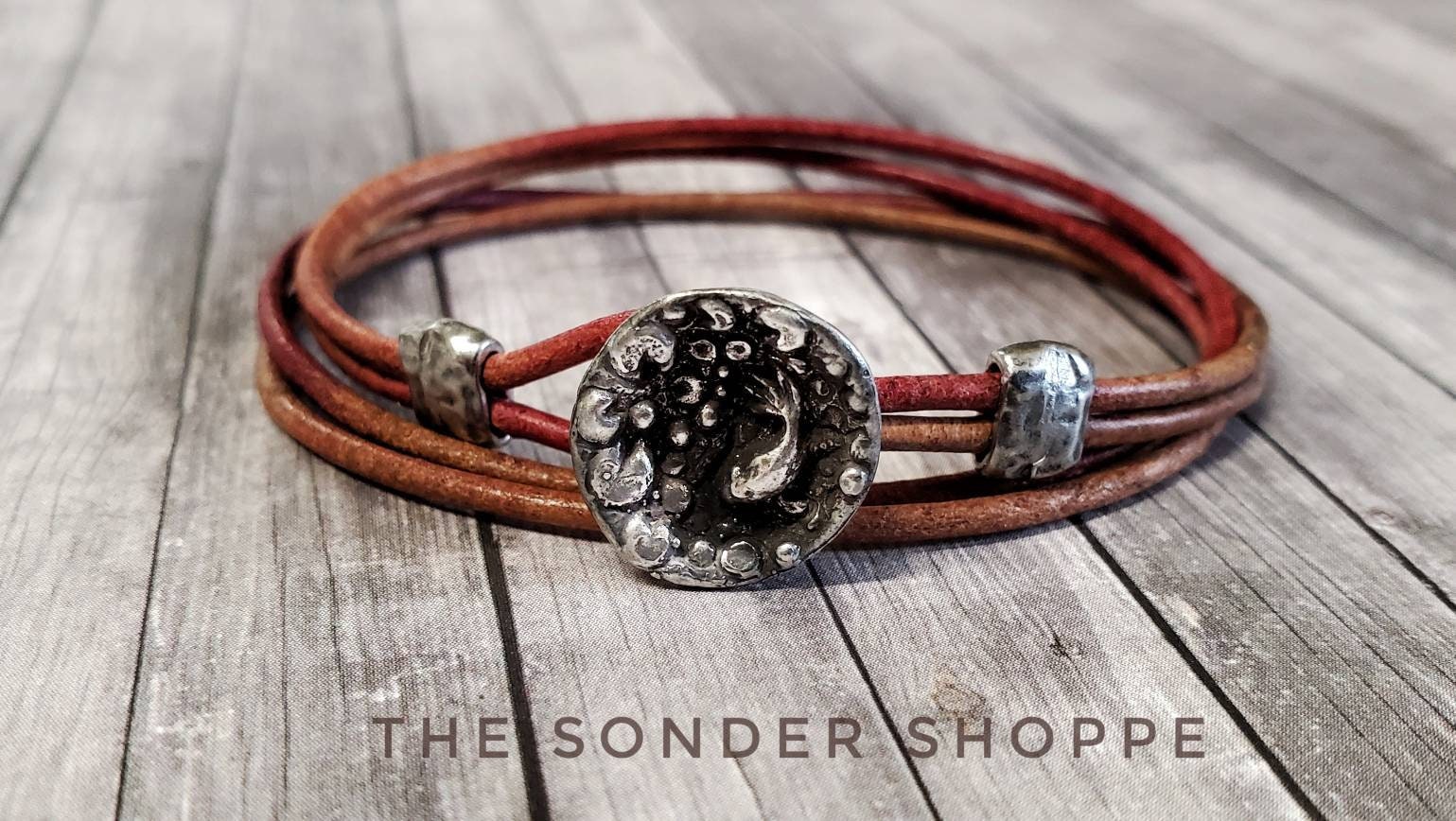 Koi Fish Bracelet Womens Leather Bracelet Mens Leather Etsy
