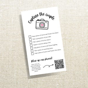 Leg het stel vast foto speurtocht bruiloft gamekaart / bruiloftsjabloon/ aanpasbaar/CHECKLIST-pdf Download Canva QR-codesjabloon