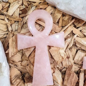 Large Rose Quartz Ankh