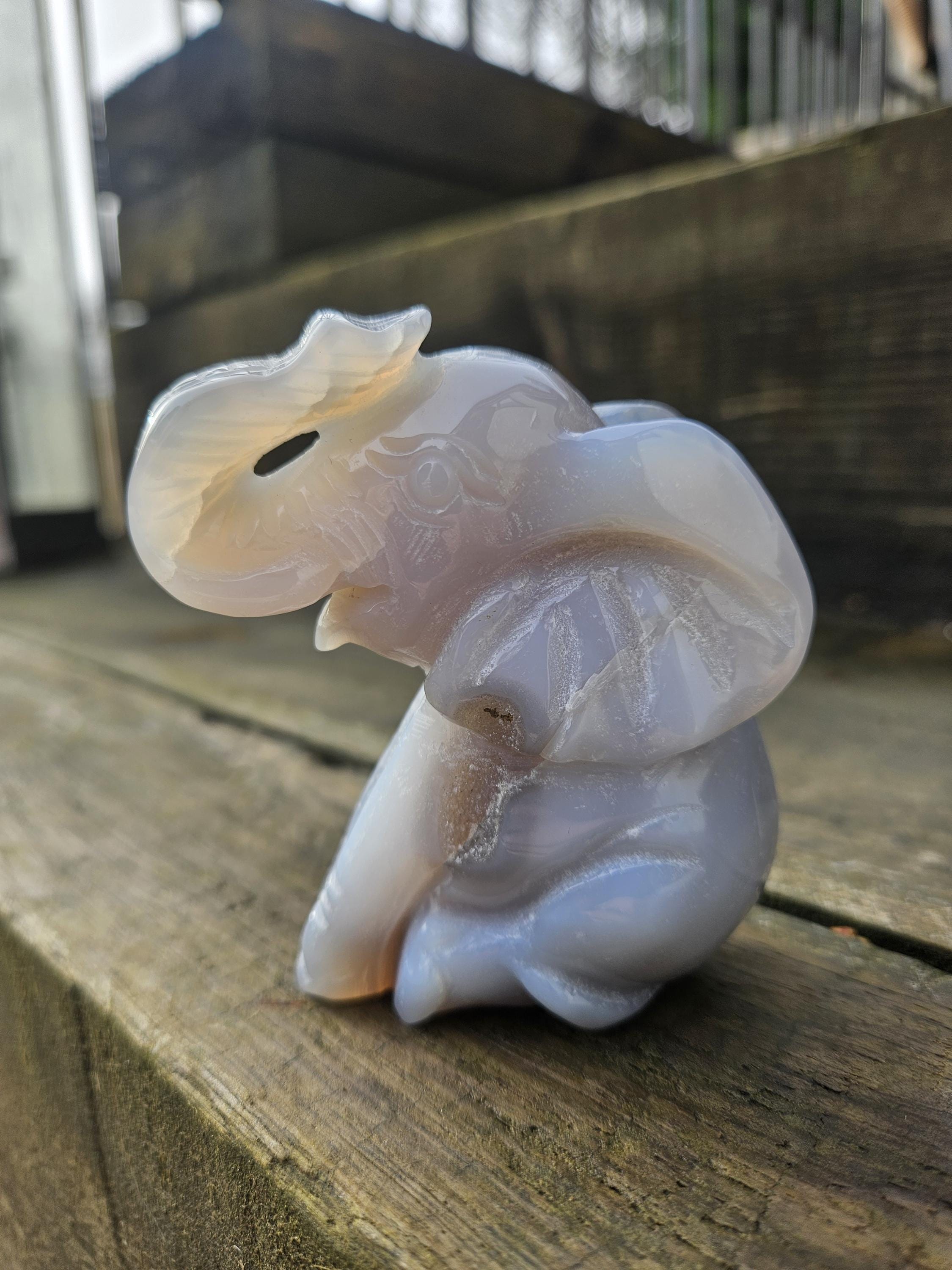 大きな瑪瑙の象の彫刻 - Etsy 日本