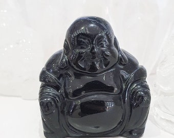 Onyx Buddha-Kopf mit Längsbohrung