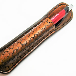 Leather belt holster for pen - Triweave