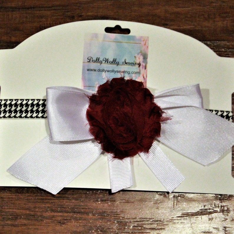 crimson tide Alabama baby girl headband Alabama baby shower gift baby girl headbands stretch headband Roll Tide crimson and white