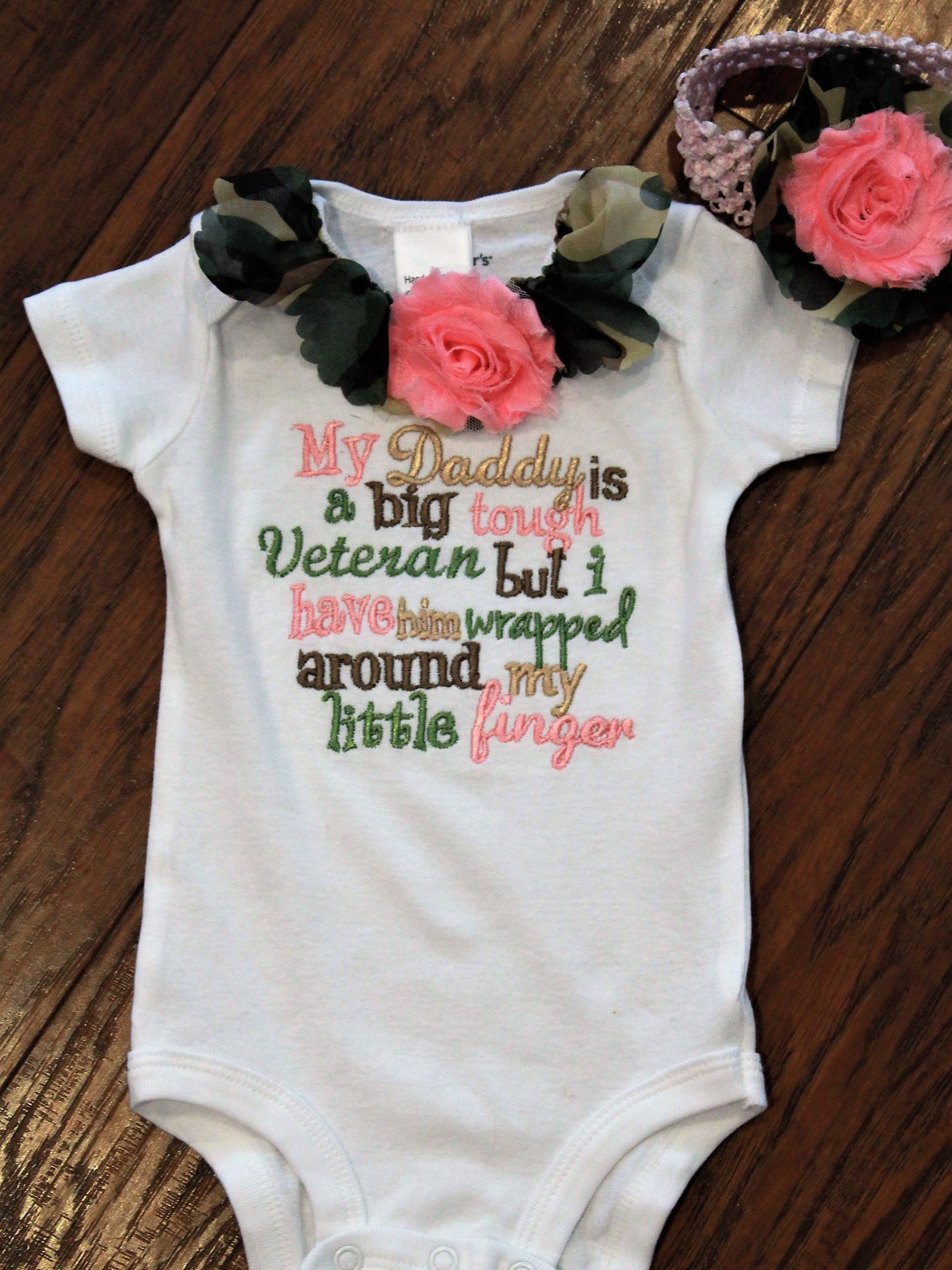 Veteran S Day Baby Girl Clothes Army Bodysuit Camo Daddy Baby