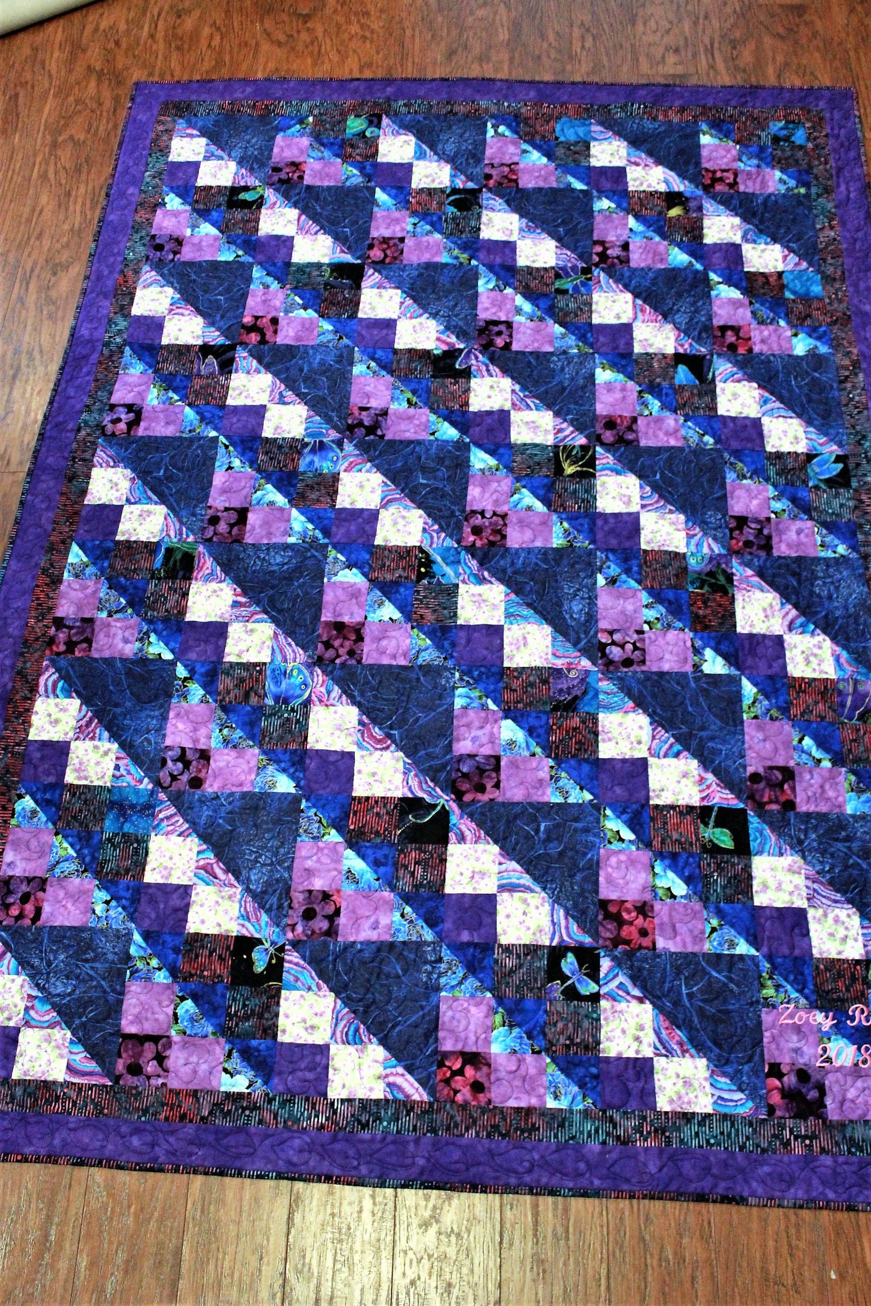 Twin size quilt Girls quilt patchwork quilt handmade quilt Etsy