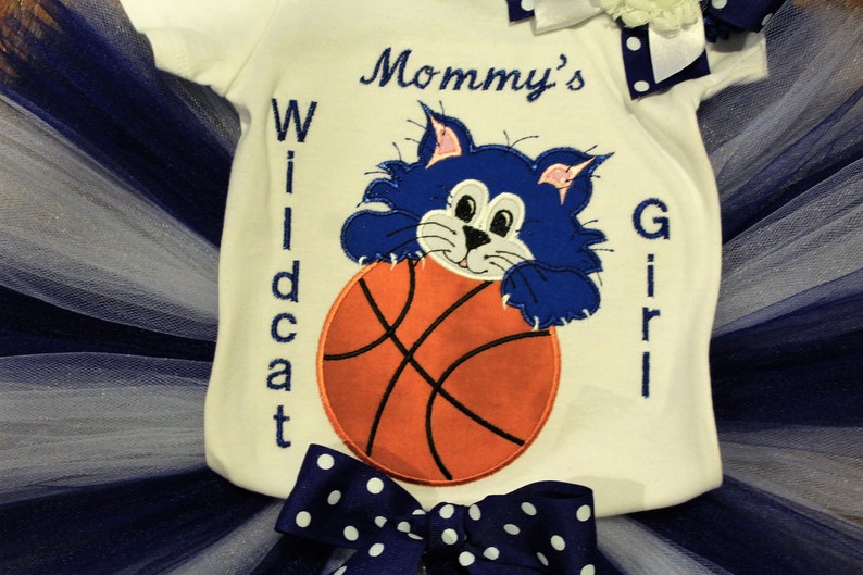 Paw Paw Wildcat outfit blue and white tutu basketball bodysuit mommy/'s Daddy/'s baby shower gift Kentucky Wildcats baby girl outfit